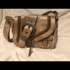 Dior brown leather gaucho hand bag